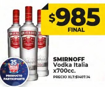 Supermayorista Vital Smirnoff Vodka Italia x700cc oferta