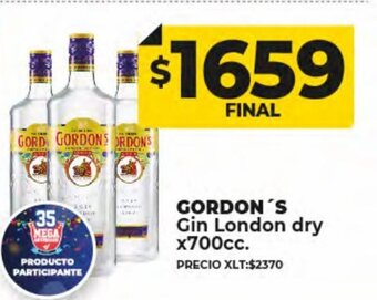 Supermayorista Vital Gordon's Gin London Dry x700cc oferta