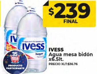 Supermayorista Vital Ivess Agua Mesa Bidón x6.5lt. oferta