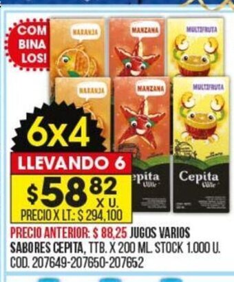 Coto Jugos Varios Sabores Cepita oferta