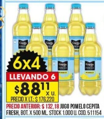 Coto Jugo Pomelo Cepita Fresh oferta