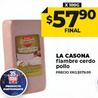 Supermayorista Vital La Casona Fiambre Cerdo Pollo oferta