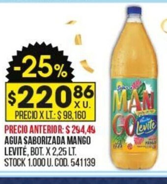 Coto Agua Saborizada Mango Levité oferta