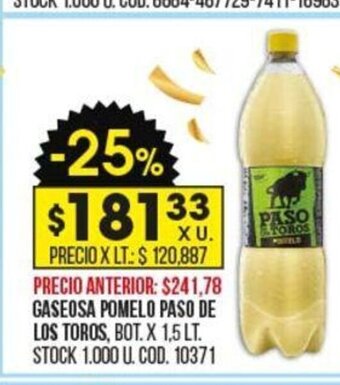 Coto Gaseosa Pomelo Paso De Los Toros oferta