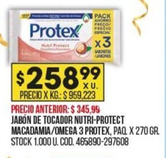 Coto Jabón De Tocador Nutri-Protect Macadamia/Omega 3 Protex oferta