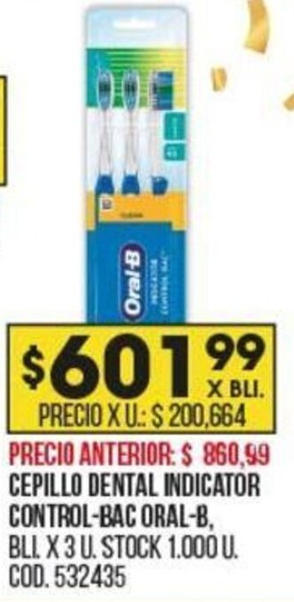 Coto Cepillo Dental Indicator Control-Bac Oral-B oferta