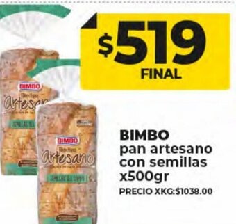 Supermayorista Vital Bimbo Pan Artesano Con Semillas x 500gr oferta