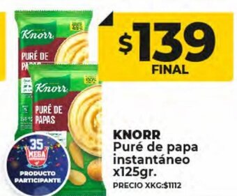 Supermayorista Vital Knorr Puré de Papa Instantáneo x125gr oferta