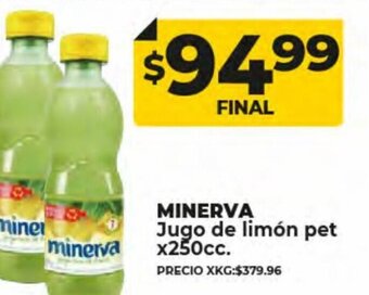 Supermayorista Vital Minerva Jugo de Limón pet x250cc oferta