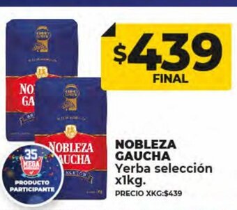 Supermayorista Vital Nobleza Gaucha yerba Selección x 1kg oferta