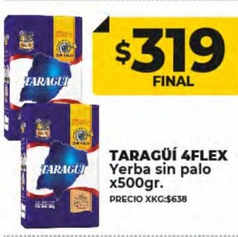 Supermayorista Vital Taragüí 4Flex Yerba Sin Palo x 500gr oferta