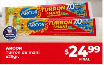 Supermayorista Vital Arcor Turrón De Maní x 25gr oferta