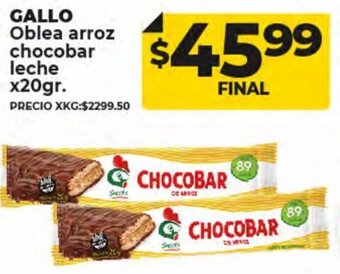 Supermayorista Vital Gallo Oblea Arroz Chocobar Leche x 20gr oferta