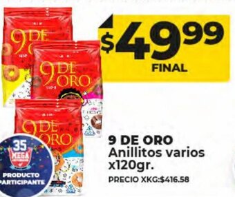 Supermayorista Vital 9 De Oro Anillitos Varios x 120gr oferta