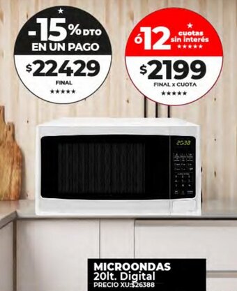 Supermayorista Vital Microondas 20lt. Digital oferta