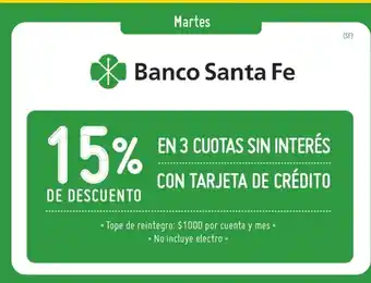 Changomas Banco Santa Fe oferta