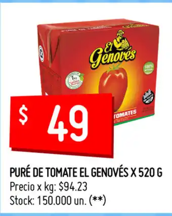 Changomas Puré De Tomate El Genovés x 520g oferta