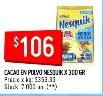Changomas Cacao En Polvo Nesquik x 300gr oferta