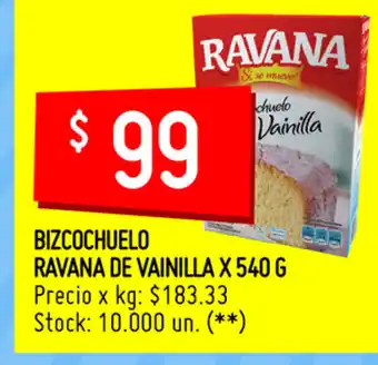 Changomas Bizcochuelo Ravana De Vainilla x 540g oferta