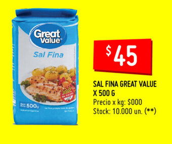 Changomas Sal Fina Great Value x 500g oferta