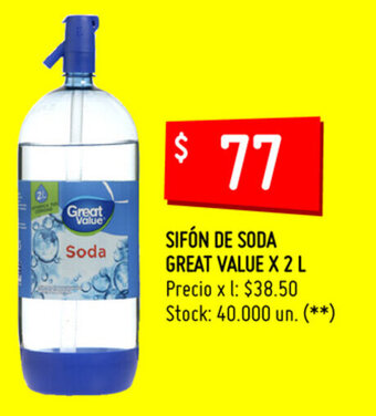 Changomas Sifón De Soda Great Value x 2L oferta