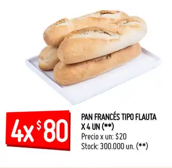 Changomas Pan Francés Tipo Flauta x 4un oferta