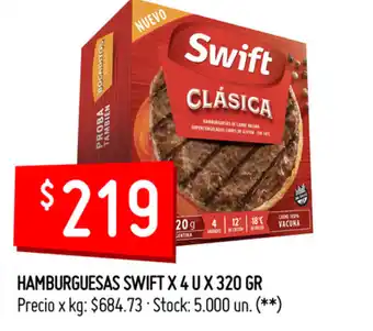 Changomas Hamburguesa Swift x 4u x 320gr oferta