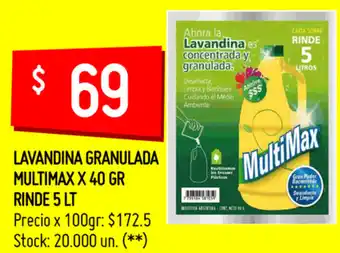 Changomas Lavandina Granulada Multimax x 40gr Rinde 5lt oferta