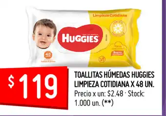 Changomas Huggies Toallitas Húmedas Limpieza Cotidiana x 48 un oferta