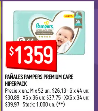 Changomas Pampers Pañales Premium Care Hiperpack oferta