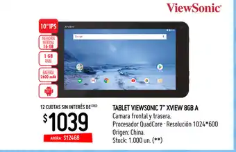 Changomas Tablet Viewsonic 7" Xview 8Gb A oferta