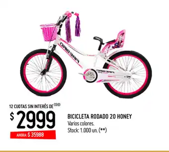 Changomas Bicicleta Rodado 20 Honey oferta