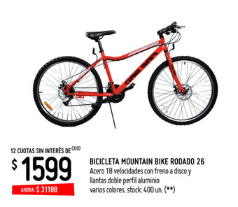 Changomas Bicicleta Mountain Bike Rodado 26 oferta