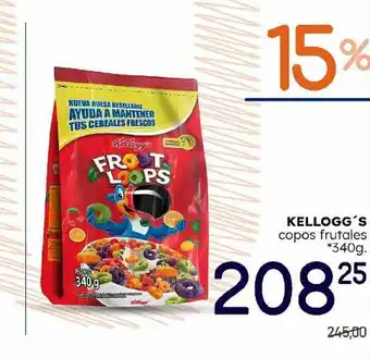 Supermercados Monarca Kellogg's Copos Frutales 340g oferta