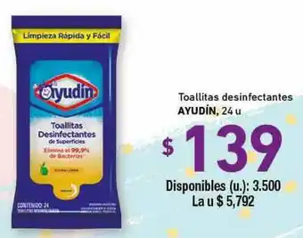 Cooperativa Obrera Toallitas Desinfectantes Ayudín 24u oferta