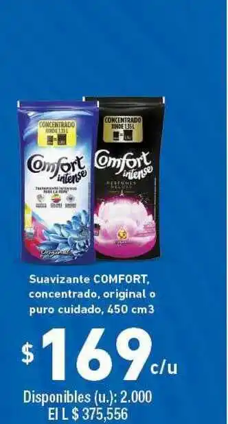 Cooperativa Obrera Suavizante Comfort Concentrado Original O Puro Cuidado oferta