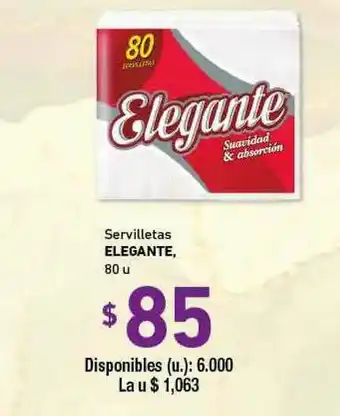 Cooperativa Obrera Servilletas Elegante 80u oferta