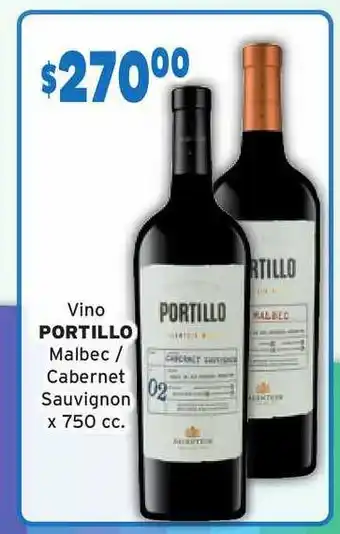 El Solar Supermercados Vino Portillo Malbec Cabernet Sauvignon x 750cc oferta
