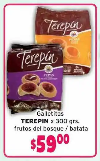 El Solar Supermercados Terepin Galletitas Frutos Del Bosque Batata 300grs oferta