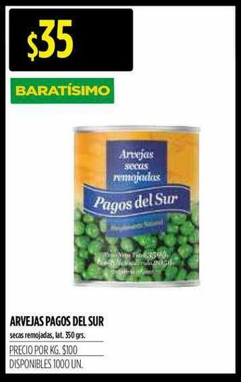 Supermercados Vea Arvejas Pagos Del Sur 350grs oferta