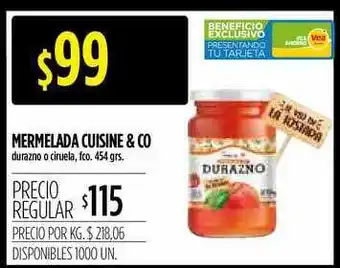 Supermercados Vea Mermelada Cuisine & Co Durazno oferta