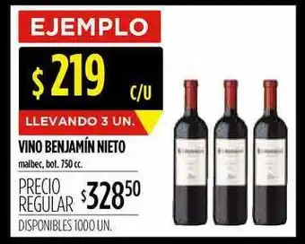 Supermercados Vea Vino Benjamín Nieto 750cc oferta