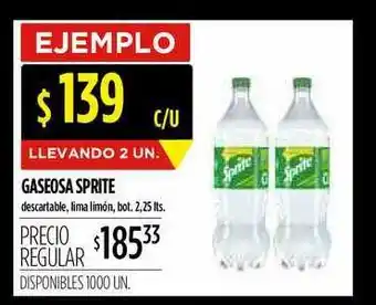 Supermercados Vea Gaseosa Sprite 2,25lts oferta