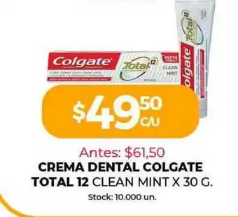Supermercados Tadicor Crema Dental Colgate Total 12 Clean Mint x 30g oferta