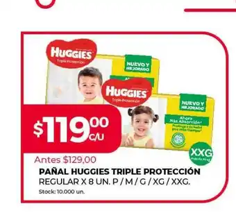 Supermercados Tadicor Pañal Huggis Triple Protección oferta