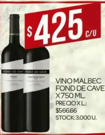 Supermercados DIA Vino Malbec Fond De Cave x 750ml oferta