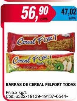 Maxiconsumo Barras de cereal felfort todas oferta