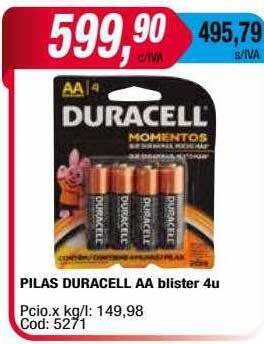 Maxiconsumo Pilas duracell aa blister oferta