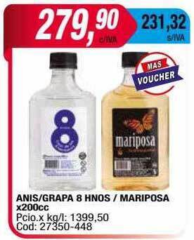 Maxiconsumo Anis grapa 8 hnos mariposa oferta