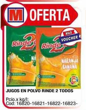 Maxiconsumo Jugos en polvo rinde 2 todos oferta